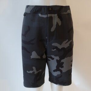 Mens Bristol Gray Black Camo Flat Front Shorts XL